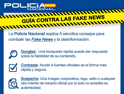 La Polica Nacional presenta la primera gua para evitar ser manipulados por las fake news