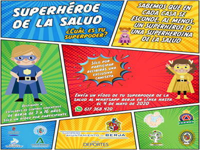 Noticia de Almería 24h: El Ayuntamiento de Berja convoca un concurso de superhéroes de la salud para los niños durante el confinamiento