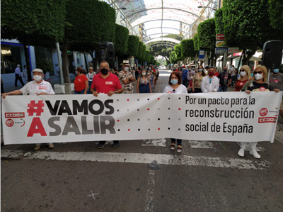 Noticia de Almería 24h: UGT y CCOO Almería reivindican un pacto por la reconstrucción social y económica
