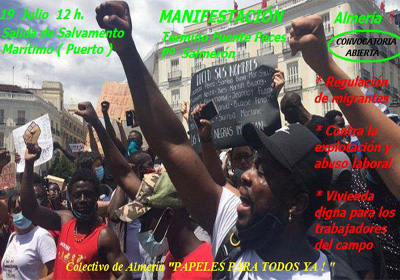 Noticia de Almera 24h: Manifestacin por los derechos de los inmigrantes el 19 de julio