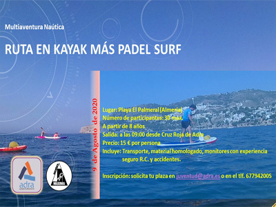 Adra organiza una jornada de kayak y paddle surf para el próximo 9 de agosto