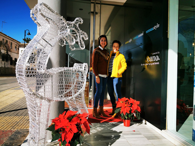 El Ayuntamiento de Vera regala pascueros de Navidad y alfombras rojas a los comercios de la localidad