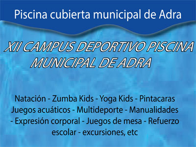 Noticia de Almera 24h: La Piscina Cubierta Municipal de Adra presenta sus cursos estivales y su XII edicin del Campus de verano