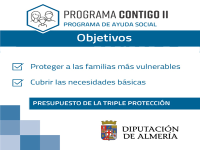 Noticia de Almería 24h: Diputación continúa con la protección a las familias vulnerables a través del Programa ‘Contigo II’