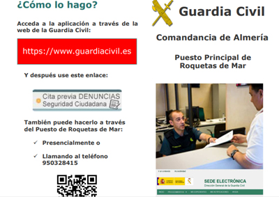 Noticia de Almería 24h: La Guardia Civil de Almería formará parte de la fase piloto de implementación de la cita previa 