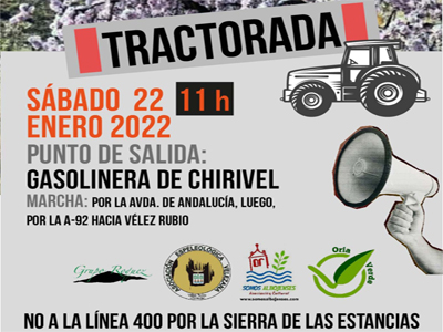 Noticia de Almería 24h: Tractorada contra el trazado de la linea 400 kv en chirivel