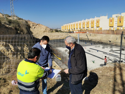 Buen ritmo de las obras del nuevo depsito de abastecimiento de agua en el paraje de ”El Hacho” en Vera