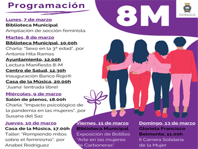 Carboneras reivindica este 8M con el proyecto Banco Rojo, charlas, cultura y la II Carrera de la Mujer