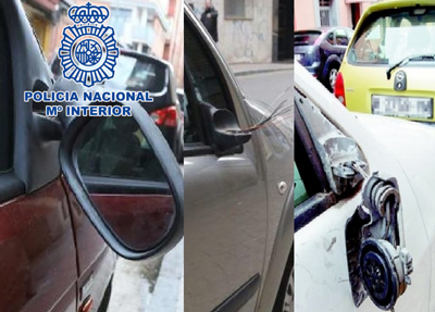 Noticia de Almería 24h: La Policía Nacional en Almería ha detenido a un hombre que destrozó los espejos retrovisores de los vehículos que encontraba a su paso