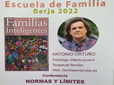 La Escuela de Familia de Berja tratará las normas y límites a los hijos con Antonio Ortuño el miércoles 23 de marzo