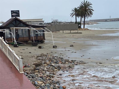 Garrucha estima en 200.000 euros los daños causados en bienes municipales por el temporal