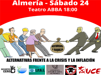 Recortes Cero organiza un debate sobre la crisis y la inflación en Almería