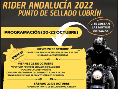 Motos. Lubrn, punto de sellado en Almera de la Rider Andaluca 2022