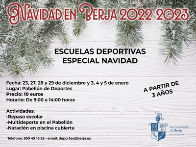 Noticia de Almería 24h: Berja pone en marcha una escuela deportiva especial para la Navidad en el Pabellón