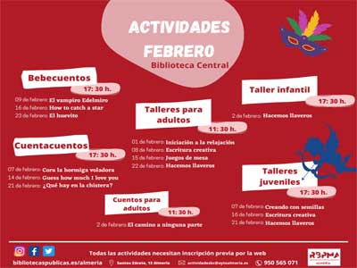 Noticia de Almera 24h: La Biblioteca Central Jos Mara Artero celebrar una quincena de actividades durante el mes de febrero
