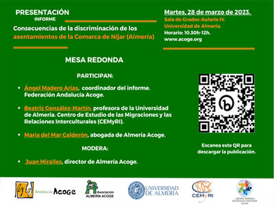 Andalucía Acoge presenta el martes en Almería un informe sobre los asentamientos del Campo de Níjar