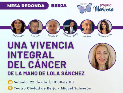 Noticia de Almería 24h: El Teatro de Berja albergará una mesa sobre el abordaje integral del cáncer el 22 de abril