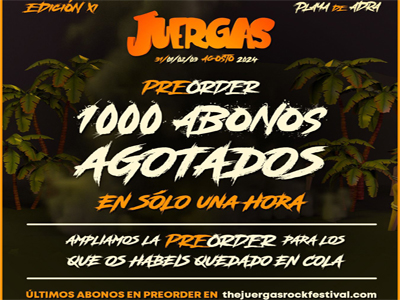 Noticia de Almera 24h: THE JUERGAS ROCK AGOTA SUS PRIMEROS 1000 ABONOS EN UNA HORA