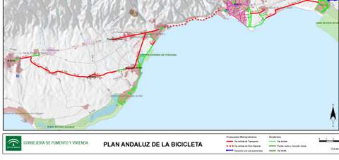 El Plan Andaluz de la Bicicleta excluye el tramo Las Marinas-Solanillo, solicitado por el Ayuntamiento en las alegaciones realizadas
