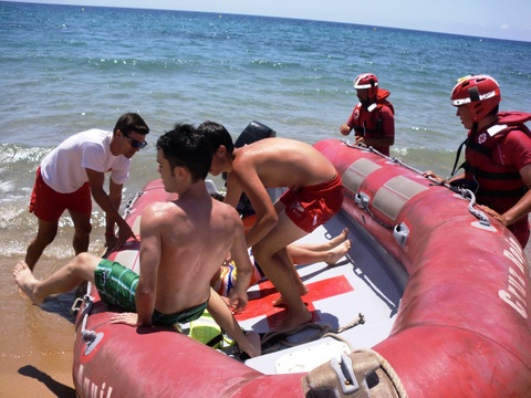La Cruz Roja realiz un simulacro de rescate en las Playas de San Juan de los Terreros