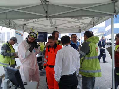 La Junta realiza un simulacro de accidente de mercancas peligrosas en El Ejido para probar la coordinacin entre los operativos de emergencia