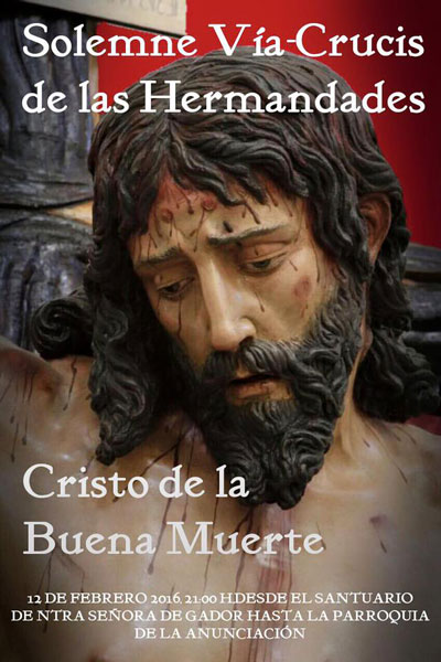 El Cristo de la Buena Muerte presidir el Va Crucis de las Cofradas de Berja