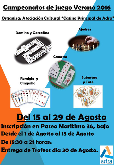 La Asociacin Casino Principal de Adra organiza un campeonato de juego de verano