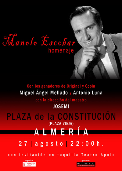 El programa ‘Original y Copla’ recordar a Manolo Escobar con un concierto especial en la Plaza Vieja este viernes