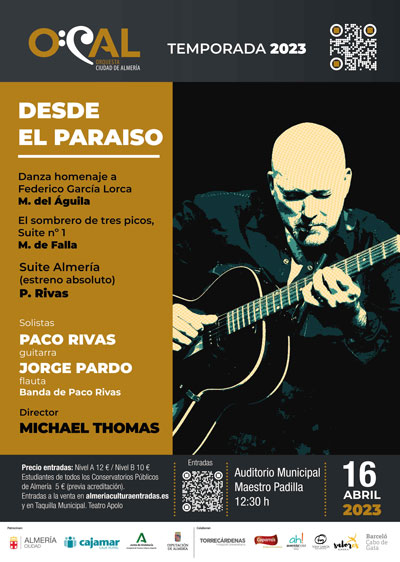 El Auditorio recibe el domingo el estreno absoluto de “Suite Almera”, obra sinfnica de Paco Rivas, que actuar con banda y la OCAL