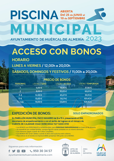 Hurcal abrir la piscina municipal el 25 de junio y volver a realizar tres turnos del curso de natacin