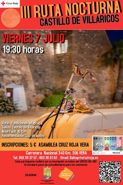 Cruz Roja organiza la III Ruta Nocturna de Senderismo Castillo de Villaricos