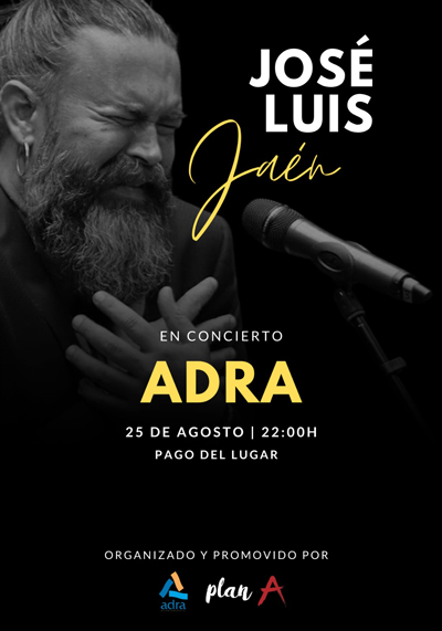 El almeriense Jos Luis Jan vuelve a Adra en concierto con ‘La Voz del Alma’ el 25 de agosto