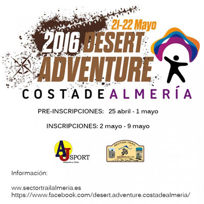 El prximo 21, 22 y 23 de mayo se celebra la IV edicin de la Desert Adventure Costa de Almera